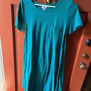 LuLaRoe Turquoise Carly Dress with Pocket